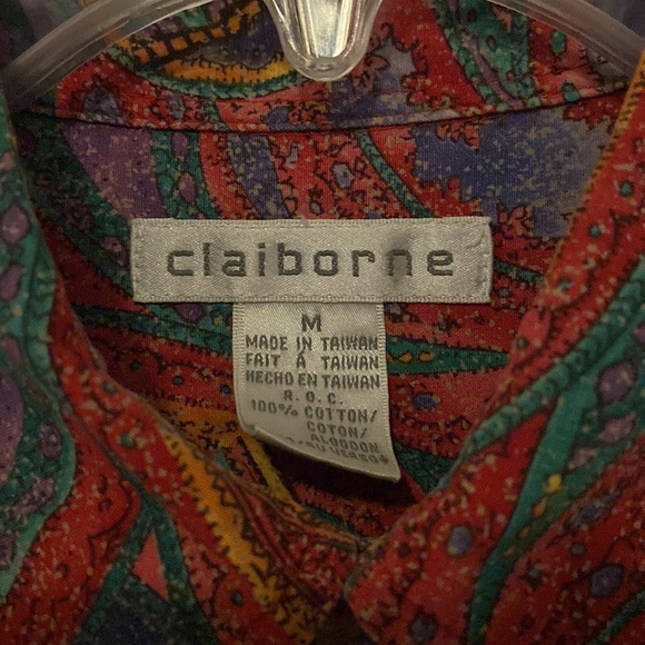 Claiborne Southwest Pattern Women’s Button Down Top Size Medium 🔥 - Picture 3 of 4